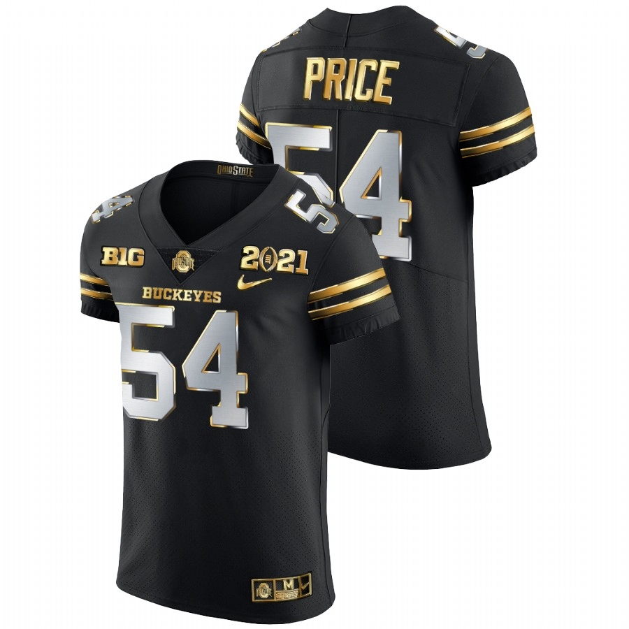 Ohio State Buckeyes Men's NCAA Billy Price #54 Black Champions 2021 National Golden Edition College Football Jersey UAH0349JE